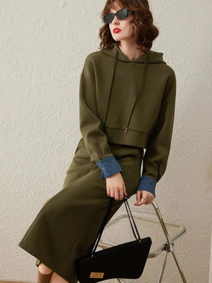 Hoodie i spódnica midi